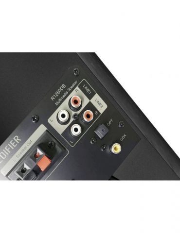 Boxe edifier 2.0 rms:  42w (2 x 21w) bluetoth telecomanda wireless volum bass treble  optical  black r1280db  (include tv 10lei)