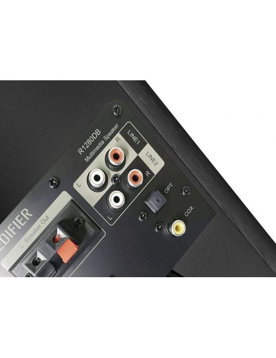 Boxe edifier 2.0 rms:  42w (2 x 21w) bluetoth telecomanda wireless volum bass treble  optical  black r1280db  (include tv 10lei)