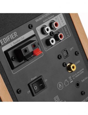 Boxe edifier 2.0 rms:  42w (2 x 21w) bluetooth telecomanda wireless volum bass treble optical sub-out brown r1280dbs-br  (includ