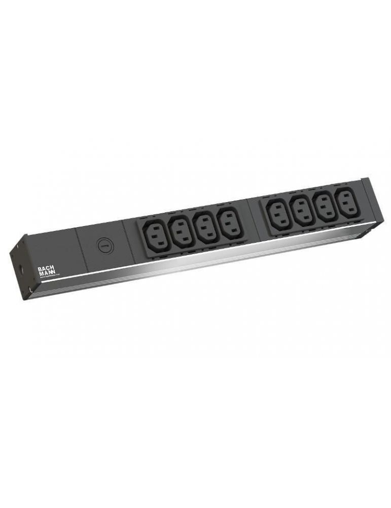 Pdu bachmann 1u pt. rack 19 inch 8 prize iec intrare iec max 10 a cablu 2 m negru 333.408 (include tv 3.50lei)