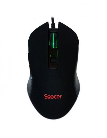 Mouse  spacer - gaming gaming cu fir usb optic 2400 dpi butoane/scroll 6/1 iluminare negru sp-gm-01 (include tv 0.18lei) Spacer  - Tik.ro