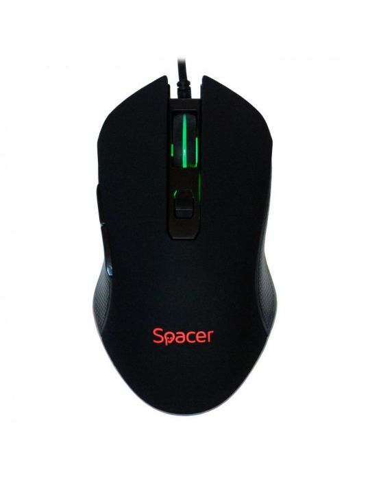 Mouse  spacer - gaming gaming cu fir usb optic 2400 dpi butoane/scroll 6/1 iluminare negru sp-gm-01 (include tv 0.18lei) Spacer 