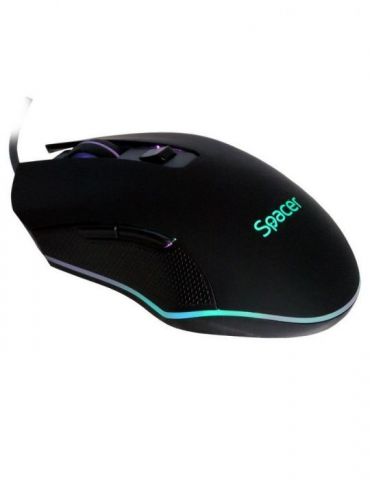 Mouse  spacer - gaming gaming cu fir usb optic 2400 dpi butoane/scroll 6/1 iluminare negru sp-gm-01 (include tv 0.18lei) Spacer 
