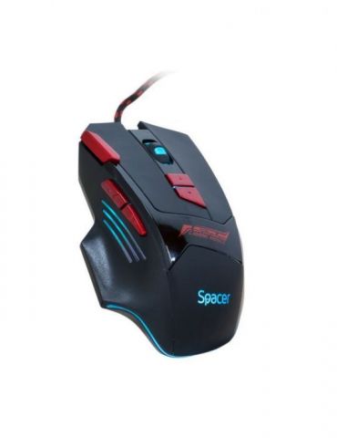 Mouse  spacer - gaming gaming cu fir usb optic 1000/ 1600/ 2000/ 2400 dpi butoane/scroll 8/1 iluminare led rgb 7 cicluri prestab - Tik.ro