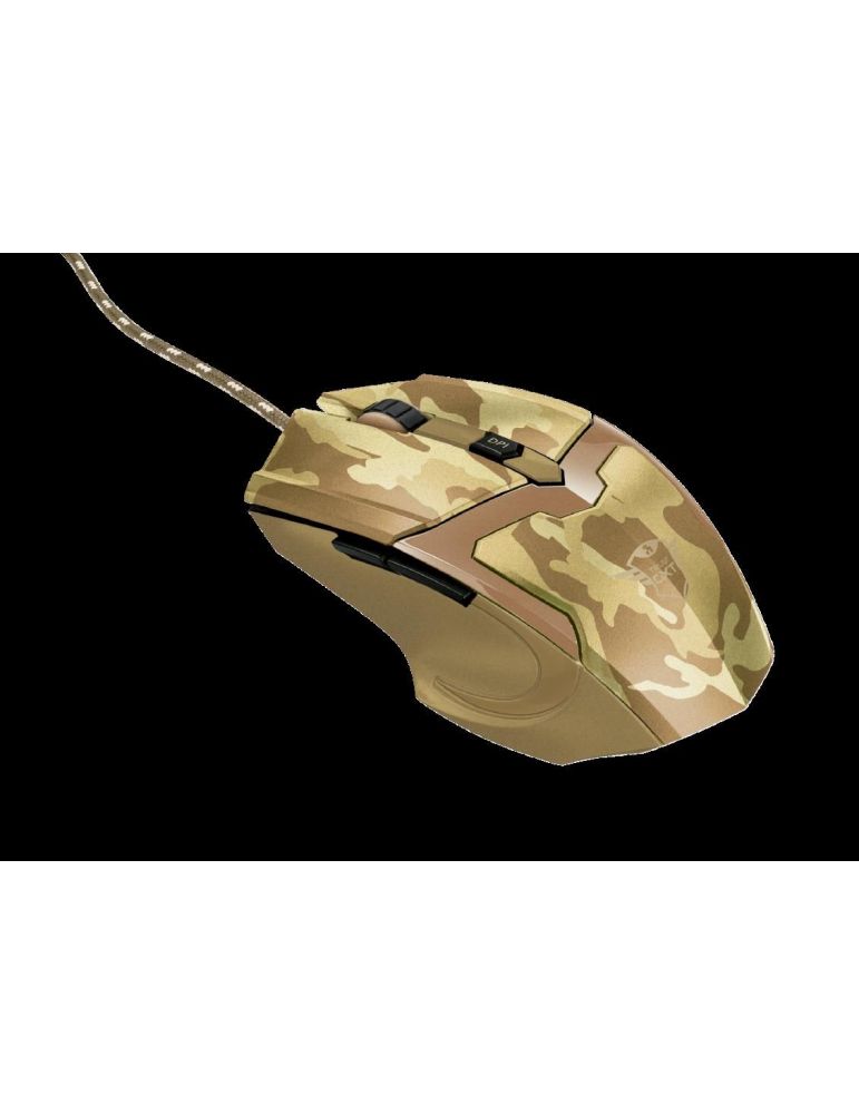 Mouse trust gxt 101d gav gaming cu fir usb optic 4800 dpi butoane/scroll 6/1 iluminare buton selectare viteza crem / maro tr-227