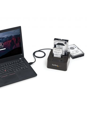 StarTech.com SDOCK2U313 stație docking driver stocare USB 3.2 Gen 2 (3.1 Gen 2) Type micro-B Negru
