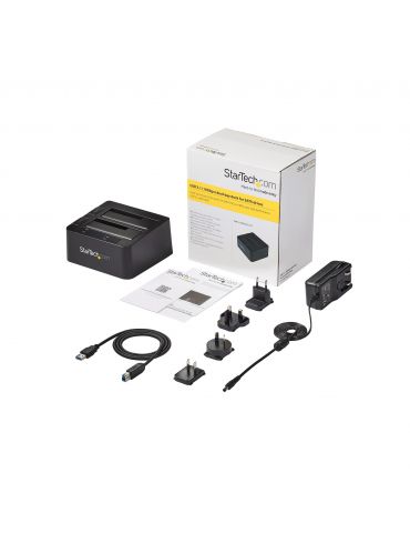 StarTech.com SDOCK2U313 stație docking driver stocare USB 3.2 Gen 2 (3.1 Gen 2) Type micro-B Negru
