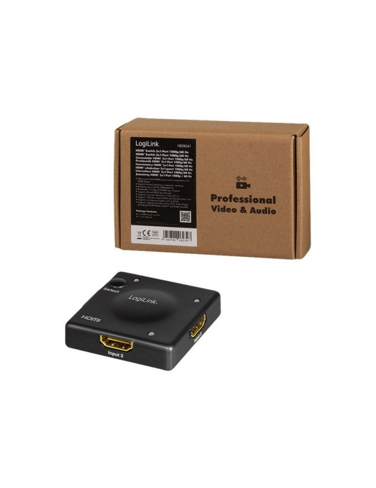 Audio & Video Splitters & Switches LogiLink - video/audio switch - 3 ports