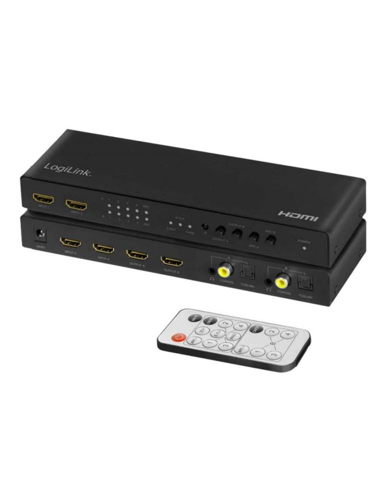 Audio & Video Splitters & Switches LogiLink 4K 4x2 HDMI Matrix Switch - video/audio switch