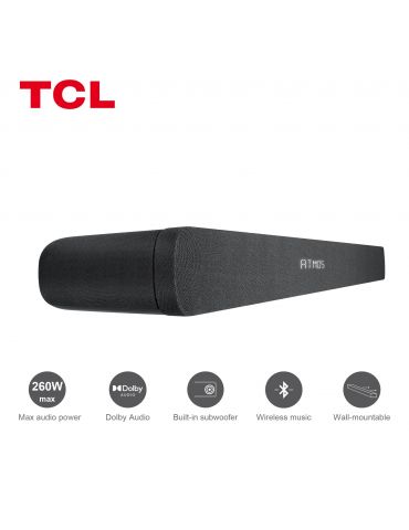 TCL 8 Series TS8111 sisteme de difuzoare tip bară de sunet Negru 2.1 canale 260 W