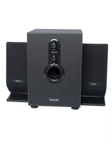 Boxe spacer 2.1 rms: 11w (2 x 3w + 5w) control volum bass 220v alimentare black spb-2200 (include tv 3.5lei)  261900 Spacer - 1 - Tik.ro