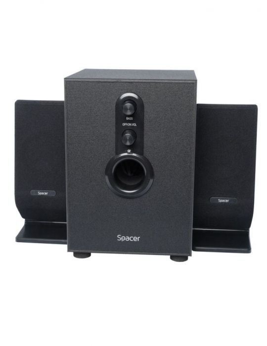 Boxe spacer 2.1 rms: 11w (2 x 3w + 5w) control volum bass 220v alimentare black spb-2200 (include tv 3.5lei)  261900 Spacer - 1
