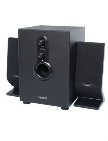 Boxe spacer 2.1 rms: 11w (2 x 3w + 5w) control volum bass 220v alimentare black spb-2200 (include tv 3.5lei)  261900 Spacer - 1