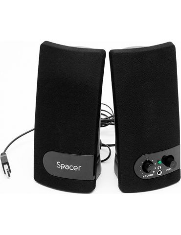 Boxe spacer 2.0 rms:  6w (2 x 3w) control volum mufa casti usb power black spb-216 (include tv 0.8lei) /43501556 Spacer - 1