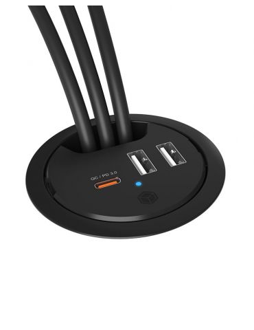 ICY BOX IB-HUB1407 Universală Negru AC Încărcare rapidă De interior