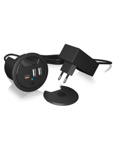 ICY BOX IB-HUB1407 Universală Negru AC Încărcare rapidă De interior