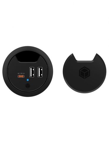 ICY BOX IB-HUB1407 Universală Negru AC Încărcare rapidă De interior