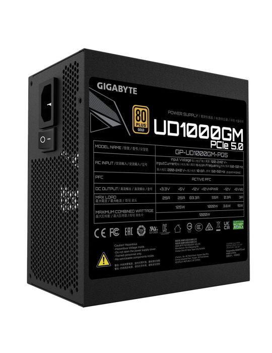 Gigabyte UD1000GM PG5 unități de alimentare cu curent 1000 W 20+4 pin ATX ATX Negru