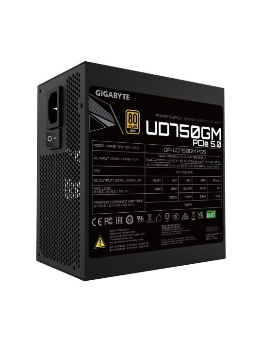 Gigabyte UD750GM PG5 unități de alimentare cu curent 750 W 20+4 pin ATX ATX Negru