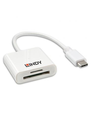 Lindy 43185 cititoare de carduri USB 3.2 Gen 1 (3.1 Gen 1) Type-C Alb - Tik.ro