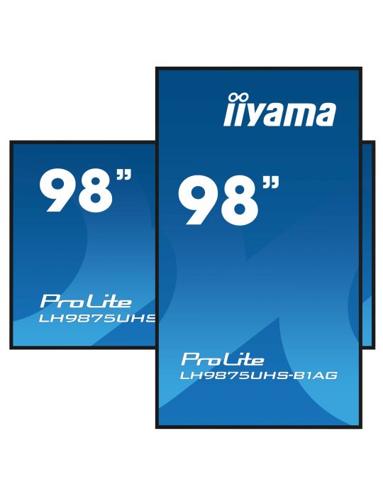 iiyama PROLITE Placă-A digitală 2,49 m (98") LED Wi-Fi 500 cd m² 4K Ultra HD Negru Procesor încorporat Android 11 24 7