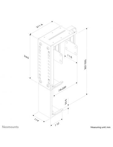 Neomounts CPU-D100BLACK suport pentru unitate centrală Suport unitate CPU montat pe birou Negru