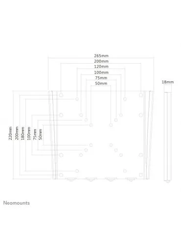 Neomounts FPMA-W110 sistem montare TV 101,6 cm (40") Argint