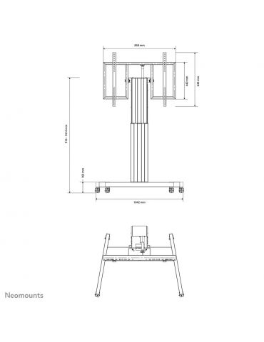 Neomounts PLASMA-M2500TSILVER sistem montare monitor stand 2,54 m (100") Argint Podea
