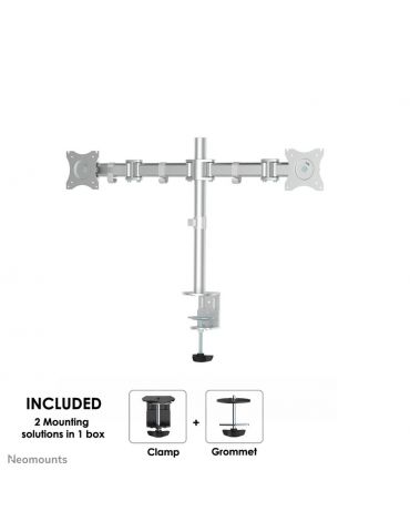 Neomounts NM-D135DSILVER sistem montare monitor stand 68,6 cm (27") Argint Birou