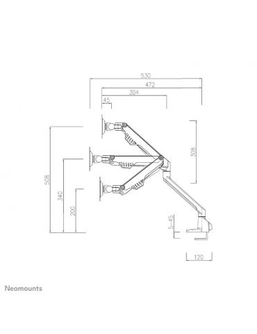 Neomounts FPMA-D750D-2 81,3 cm (32") Argint Birou