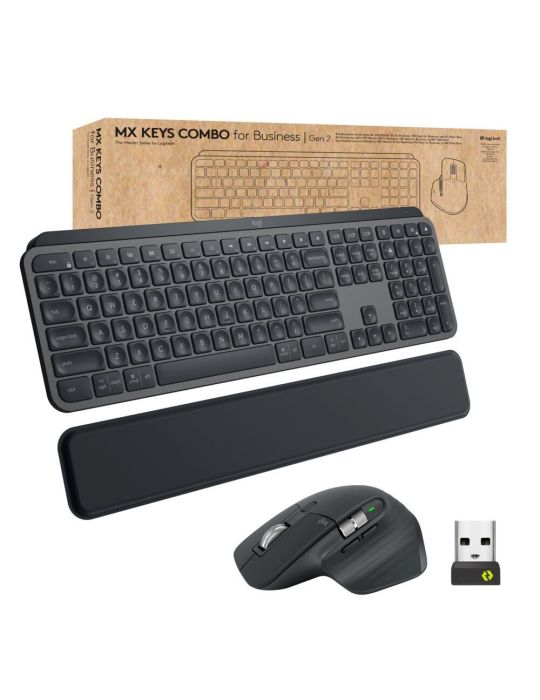 Logitech MX Keys combo for Business Gen 2 tastaturi Mouse inclus RF Wireless + Bluetooth QWERTZ Germană Grafit