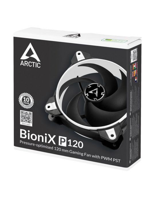 ARCTIC BioniX P120 Carcasă calculator Distracţie 12 cm Negru, Alb