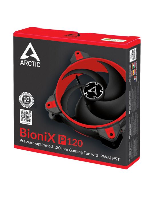 ARCTIC BioniX P120 Carcasă calculator Distracţie 12 cm Negru, Roşu