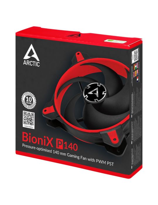 ARCTIC BioniX P140 Carcasă calculator Distracţie 14 cm Negru, Roşu