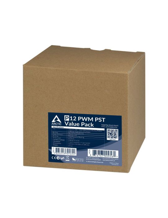 ARCTIC P12 PWM PST Value Pack Carcasă calculator Distracţie 12 cm Negru