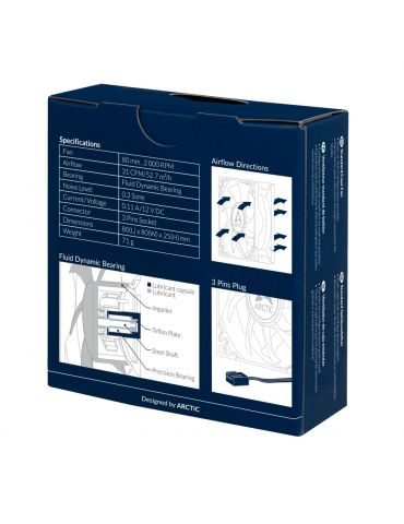 ARCTIC F8 Carcasă calculator Distracţie 8 cm Negru