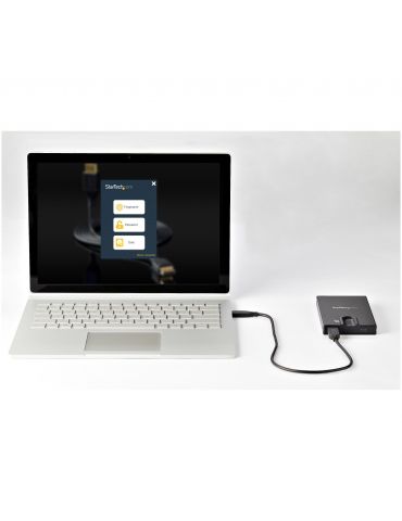 StarTech.com S251BMU3FP carcasă disc memorie Cutie protecție HDD SSD Negru 2.5"