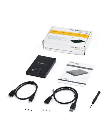 StarTech.com S251BMU3FP carcasă disc memorie Cutie protecție HDD SSD Negru 2.5"