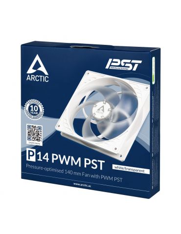 ARCTIC P14 PWM PST Carcasă calculator Distracţie 14 cm Transparente, Alb