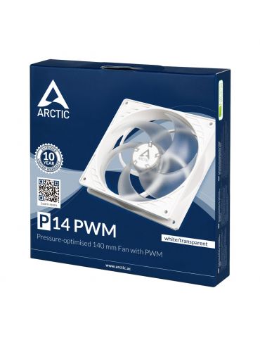 ARCTIC P14 PWM Carcasă calculator Distracţie 14 cm Transparente, Alb 1 buc.