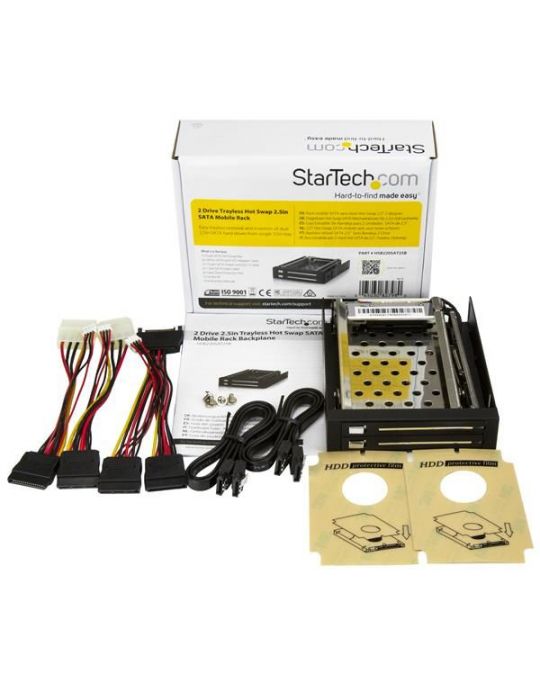 StarTech.com HSB220SAT25B sloturi 8,89 cm (3.5") Cadru cu fațete Negru