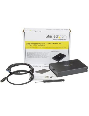 StarTech.com S251BU31315 carcasă disc memorie Cutie protecție HDD SSD Negru 2.5"