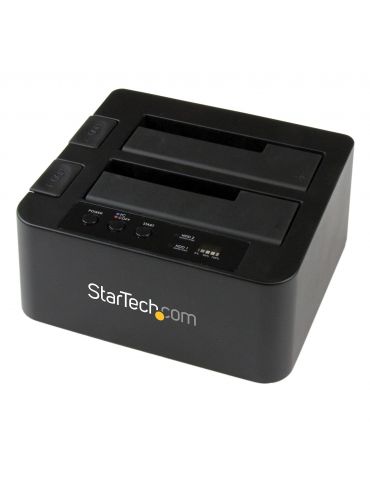 StarTech.com SDOCK2U33RE dispozitive de copiere a discurilor optice Dispozitiv de copiere HDD SSD 1 copii Negru