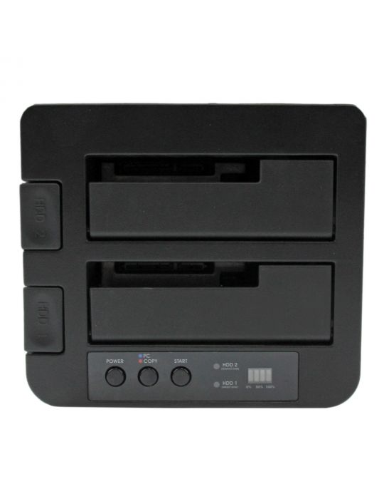 StarTech.com SDOCK2U33RE dispozitive de copiere a discurilor optice Dispozitiv de copiere HDD SSD 1 copii Negru
