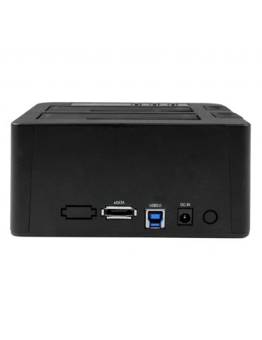 StarTech.com SDOCK2U33RE dispozitive de copiere a discurilor optice Dispozitiv de copiere HDD SSD 1 copii Negru