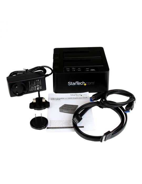 StarTech.com SDOCK2U33RE dispozitive de copiere a discurilor optice Dispozitiv de copiere HDD SSD 1 copii Negru