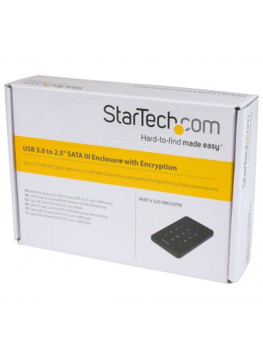 StarTech.com S2510BU33PW carcasă disc memorie Cutie protecție HDD SSD Negru 2.5"