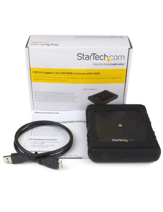 StarTech.com S251BRU33 carcasă disc memorie Cutie protecție HDD SSD Negru 2.5"