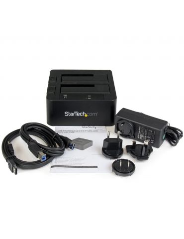 StarTech.com SDOCK2U33EB stație docking driver stocare USB 3.2 Gen 1 (3.1 Gen 1) Type-B Negru