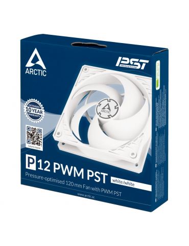 ARCTIC P12 PWM PST Carcasă calculator Distracţie 12 cm Alb